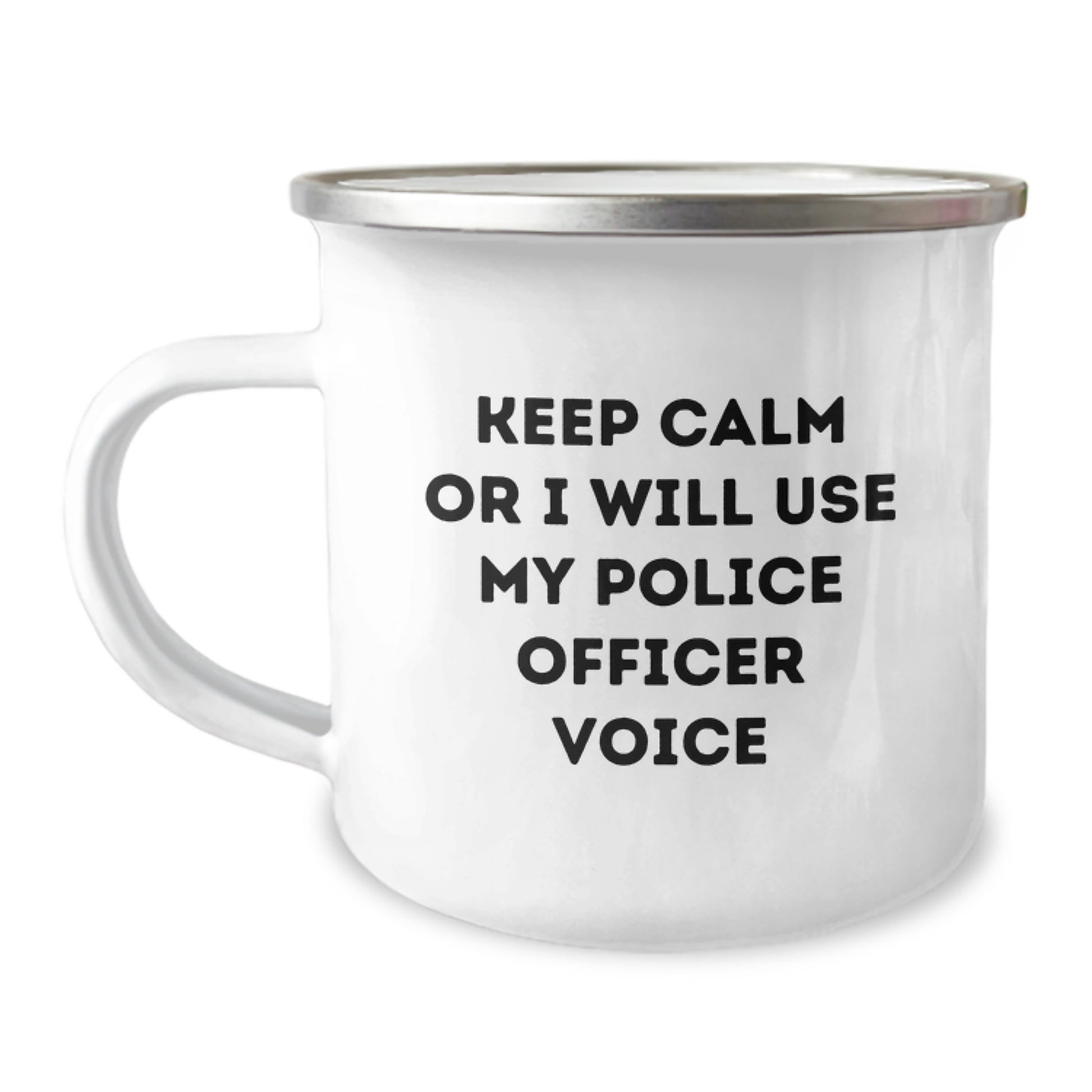 Funny Police Officer Gifts for Men - Keep Calm Or I Will Use My Police Officer Voice Christmas Unique - Image 1