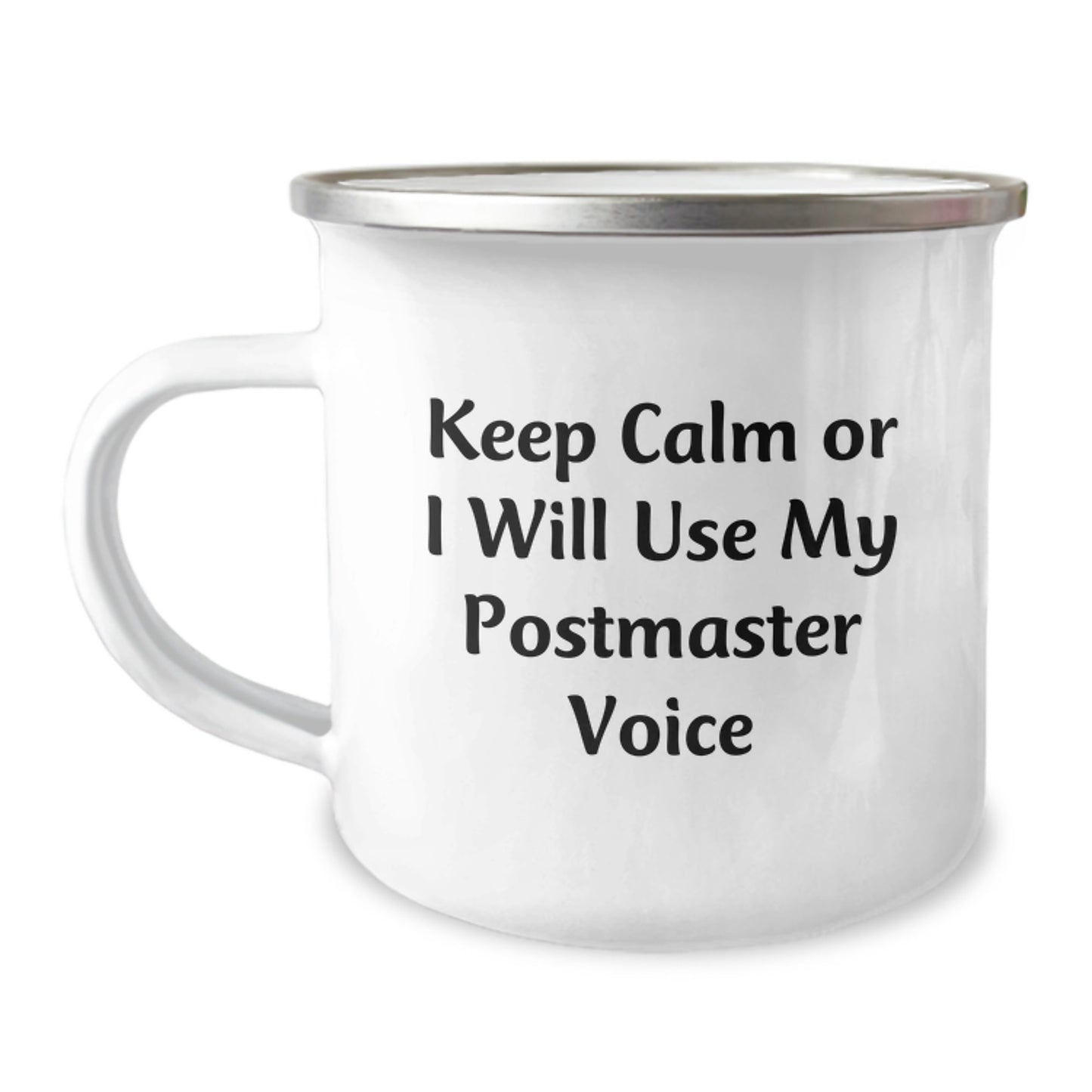 Funny Postmaster Gifts, Postmaster Camping Mug, Keep Calm Or I Will Use My Postmaster Voice, Ideal Gift for Men, Women, and Friends This Christmas - Image 1
