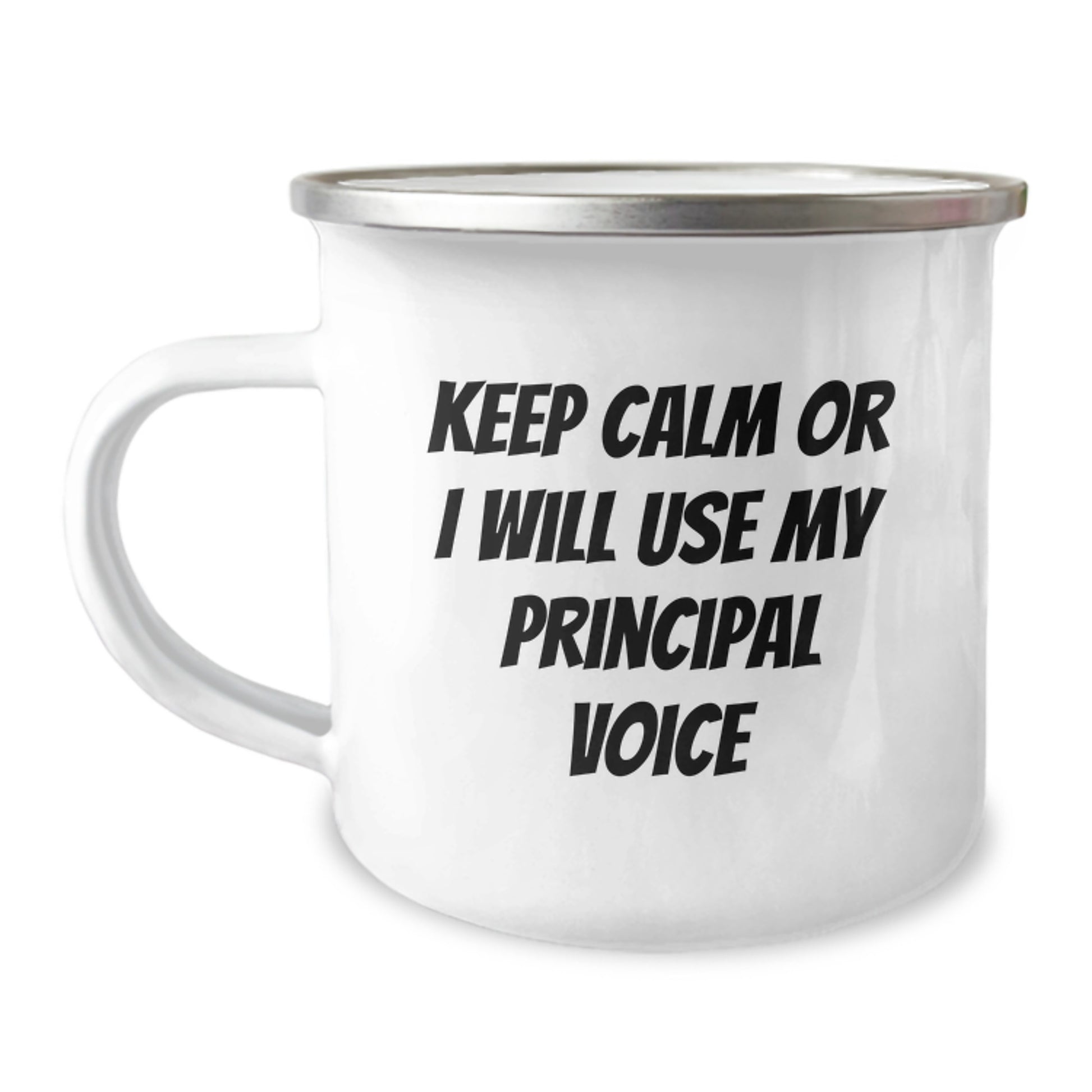 Funny Principal Gifts for Men from Friends - Keep Calm Or I Will Use My Principal Voice Christmas Unique Mug - Image 1