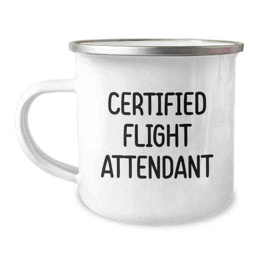 Flight Attendant Gifts from Friends - Christmas Unique Gifts for Flight Attendant Men with Funny Quote - 12 oz Stainless Steel Camping Mug - Image 1