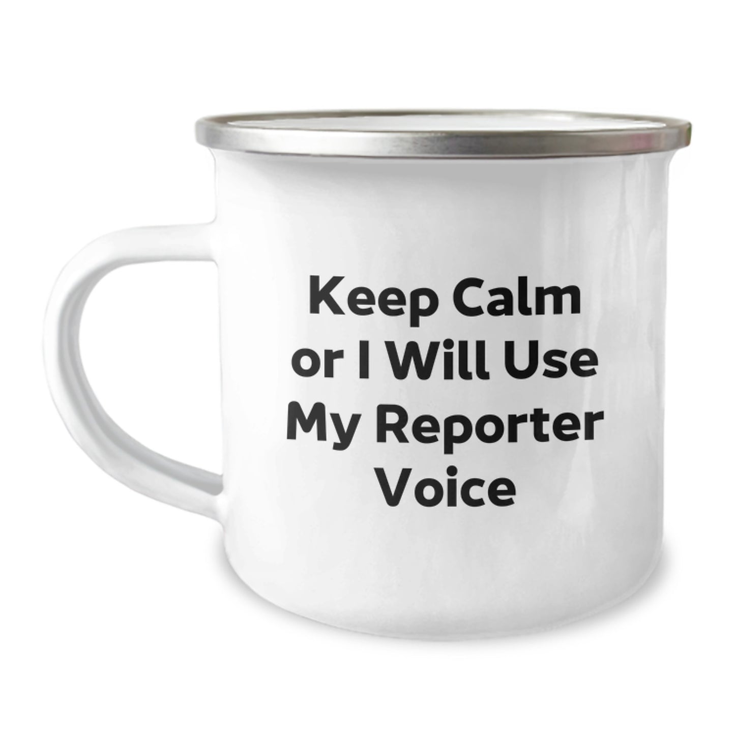 Cute Reporter Gifts from Friends for Men Christmas Unique Mugs - Keep Calm Or I Will Use My Reporter Voice - Image 1
