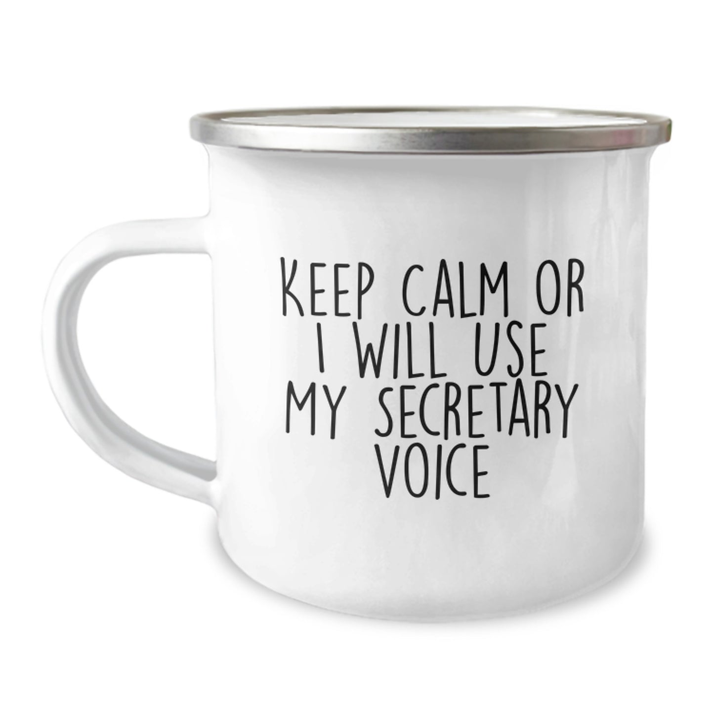 Funny Secretary Gifts for Men, Keep Calm Or I Will Use My Secretary Voice Christmas Unique Presents from Friends to Family - Image 1