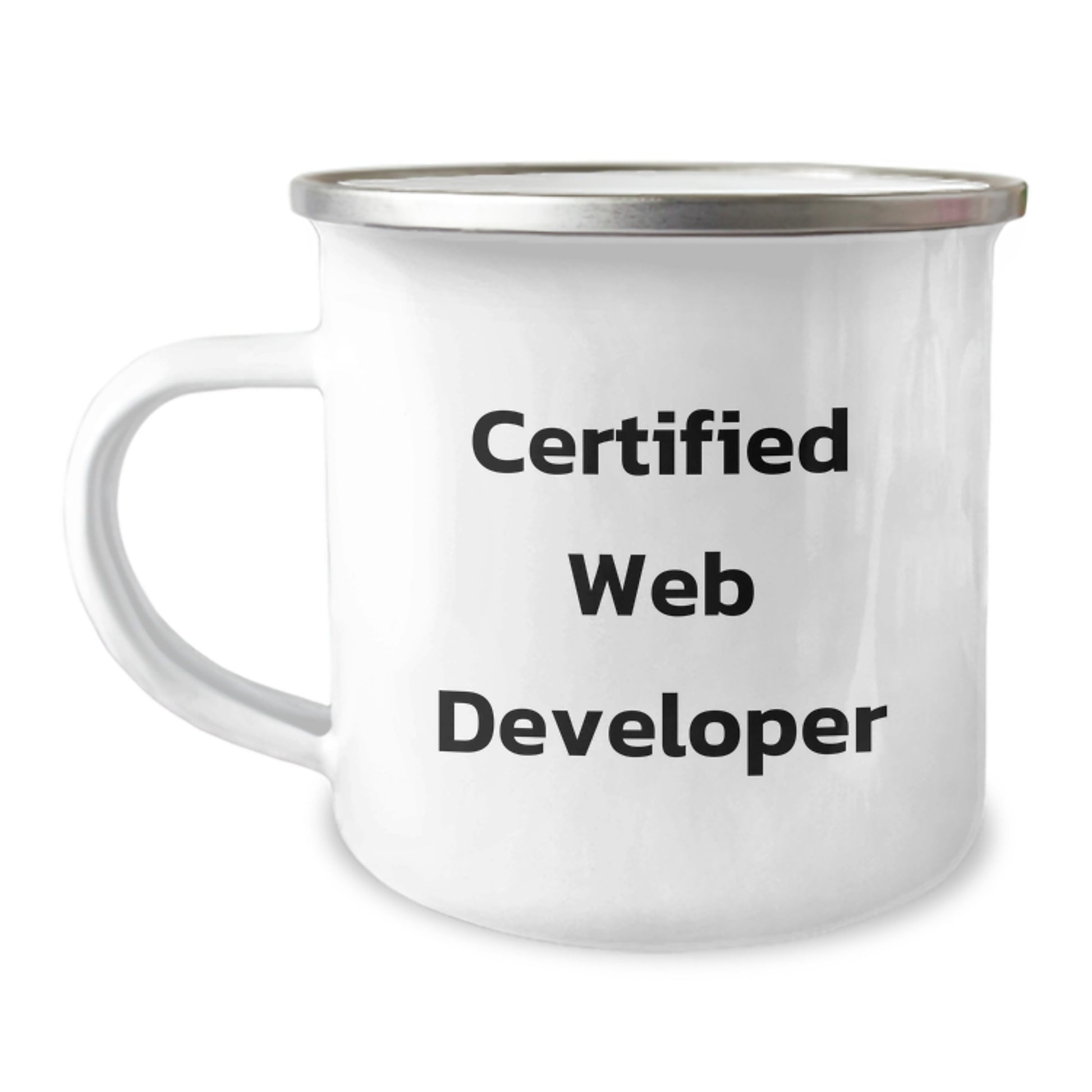 Funny Certified Web Developer Gifts from Friends, Unique Birthday Unique Gifts for Web Developer, Camping Mug - Image 1
