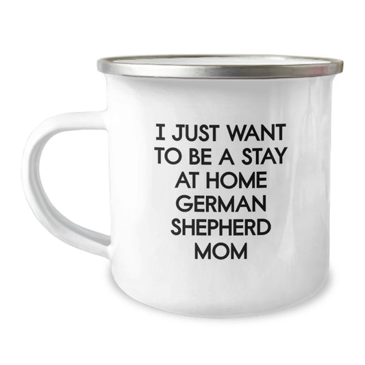 German Shepherd Dog Camping Mug, Funny Birthday Unique Gifts for Family, Friends, and Men from Women, Unique German Shepherd Mom Mug - Image 1