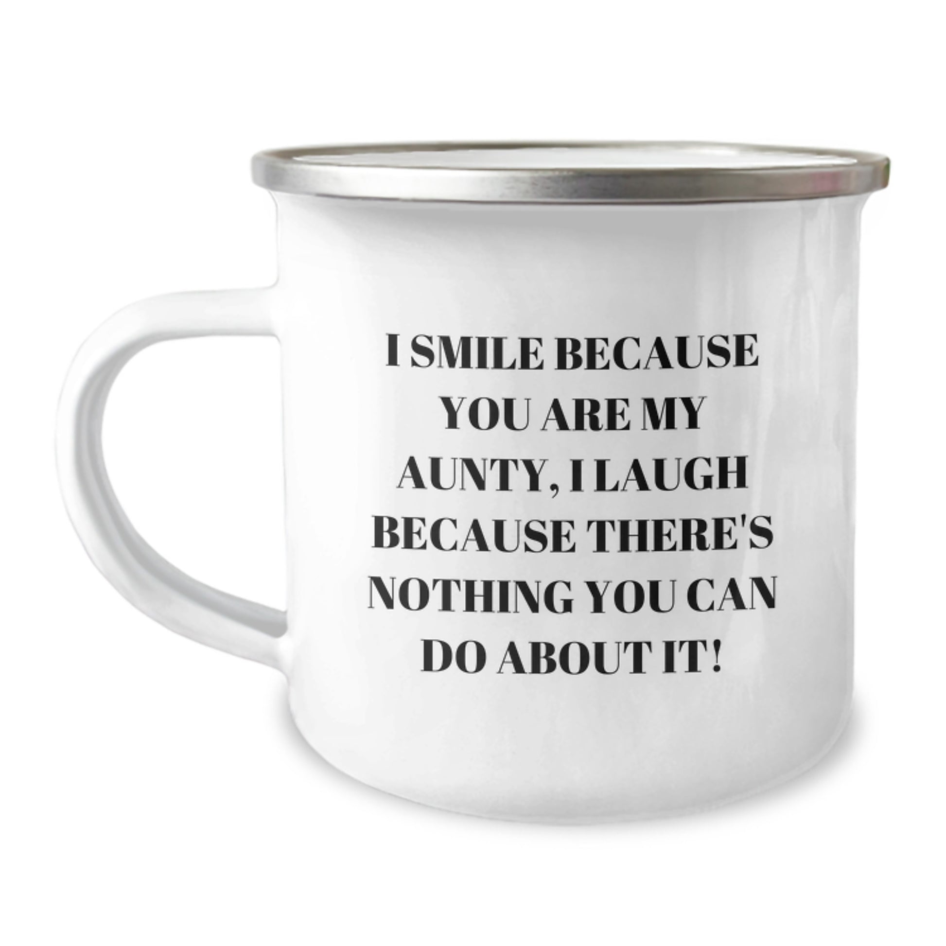 Funny Aunty Gifts, Gifts from Family to Aunty, Aunty Camping Mug, I Smile Because You Are My Aunty, Christmas Unique Gifts for Aunty - Image 1