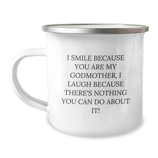 Funny Godmother Gifts from Family - I Smile Because You Are My Godmother, I Laugh Because There's Nothing You Can Do About It! Christmas Unique Gifts for Godmother - Image 1