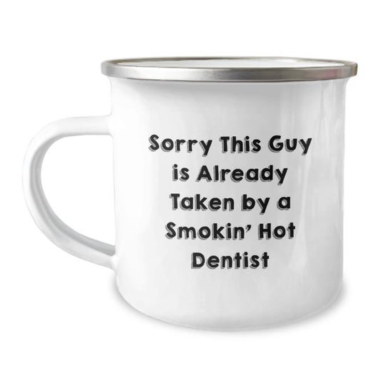 Funny Dentist Gifts for Men, Christmas Unique Gifts from Friends, Smokin' Hot Dentist Inspired Camping Mug - Image 1
