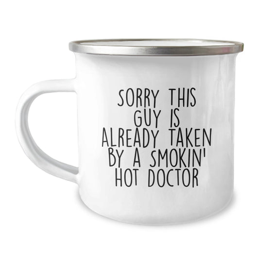 Funny Doctor Gifts, Unique Christmas Unique Gifts for Men, Women, Friends, Family from Men, Women, Friends, Family - Smokin' Hot Doctor Camping Mug - Image 1