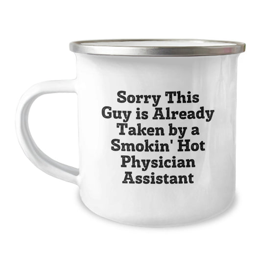 Funny Physician Assistant Gifts for Him, Birthday Unique Gifts from Men, Smokin' Hot Physician Assistant Camping Mug - Image 1