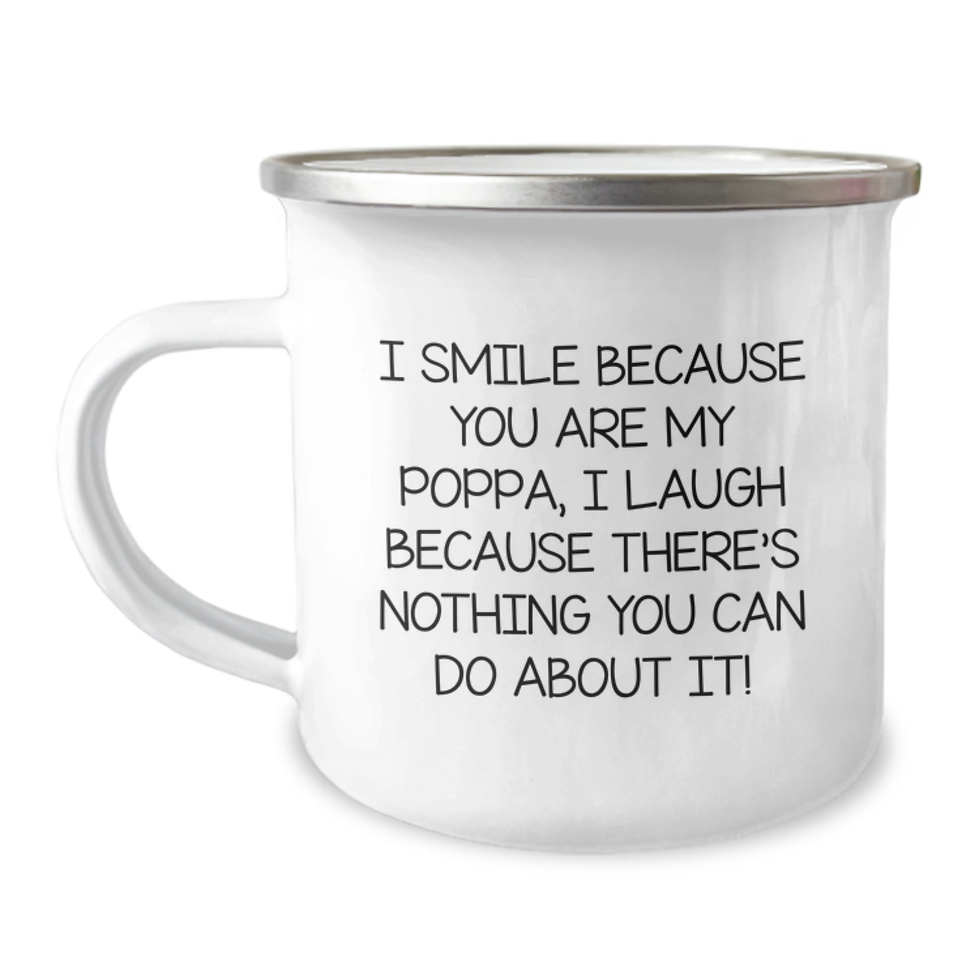 Funny Poppa Gifts from Family Members Christmas Unique Mugs for Poppa Stainless Steel Camping Mugs with I Smile Because You Are My Poppa Quote - Image 1