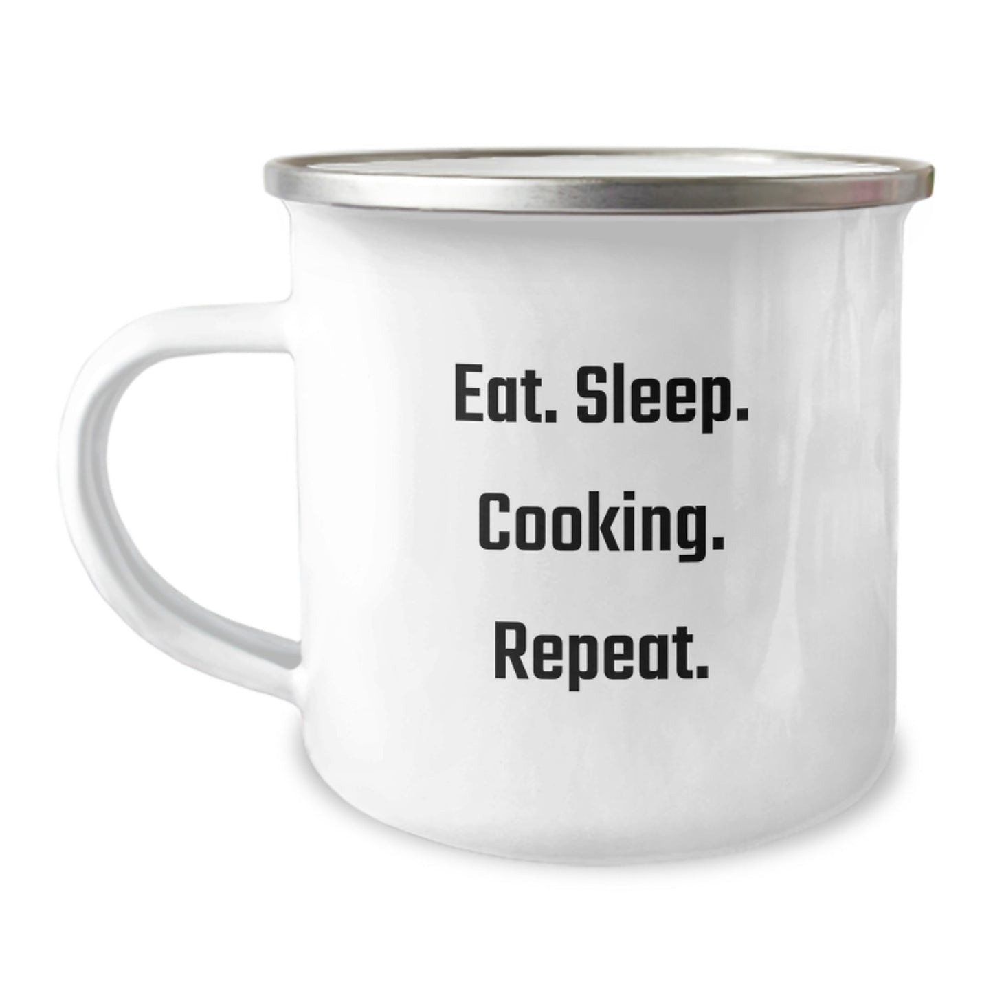 Funny Cooking Gifts from Friends for Christmas Camping Mug Eat Sleep Cooking Repeat - Image 1