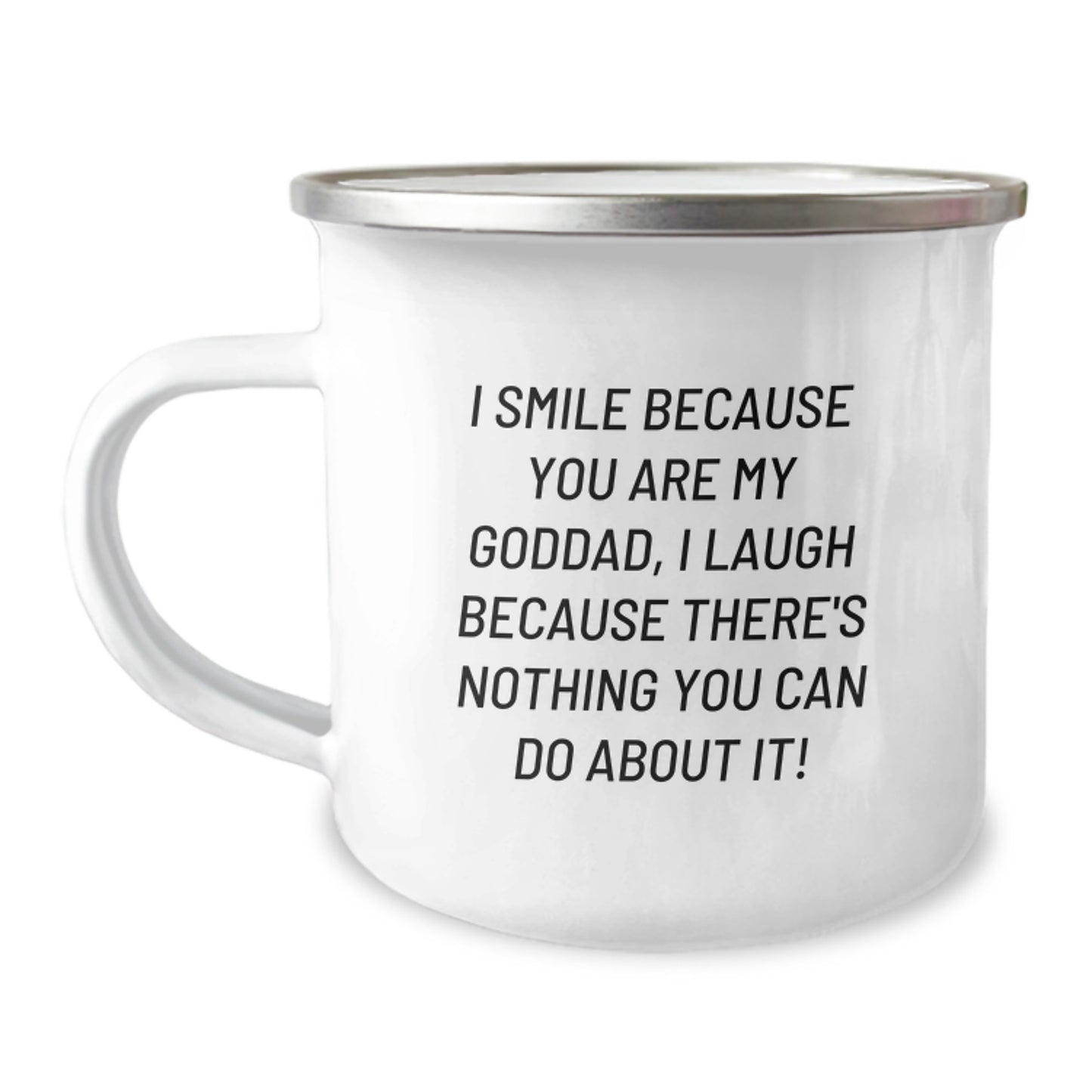 Funny Goddad Gifts from Men for Dad's Camping Mug - 'I Smile Because You Are My Goddad' - Image 1