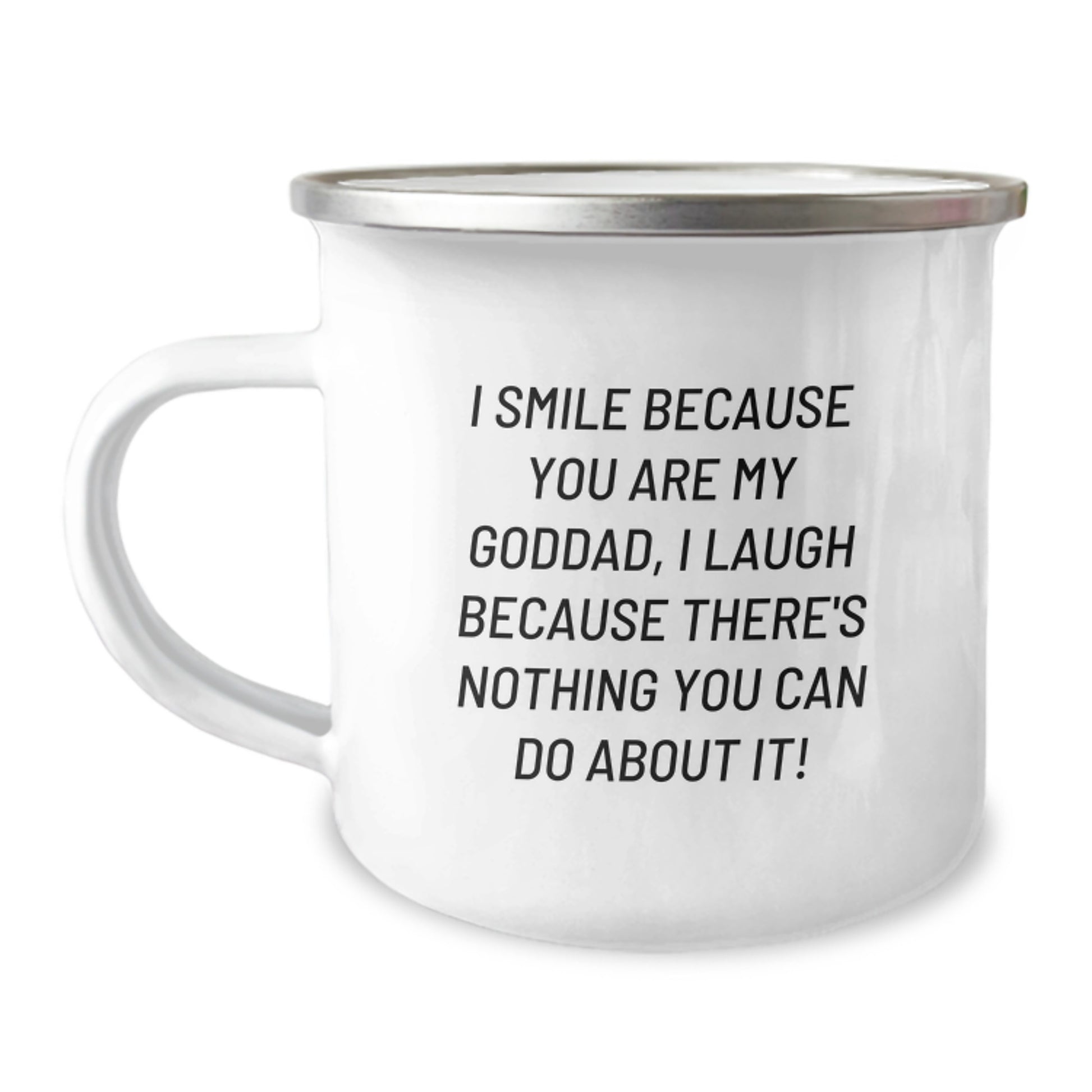 Funny Goddad Gifts from Men for Dad's Camping Mug - 'I Smile Because You Are My Goddad' - Image 1