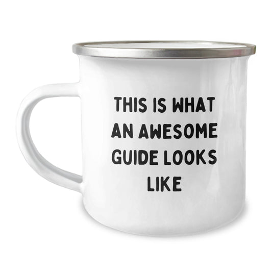 Fun Guide Gift for Friends Birthday Presents, Inspirational Camping Mugs from Men to Women, Funny 'This Is What An Awesome Guide Looks Like' Quote - Image 1