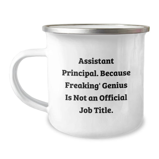 Funny Assistant Principal Gifts for Men, Christmas Unique Mugs from Colleagues, 'Assistant Principal. Because Freaking' genius Is Not An Official Job Title.' - Image 1