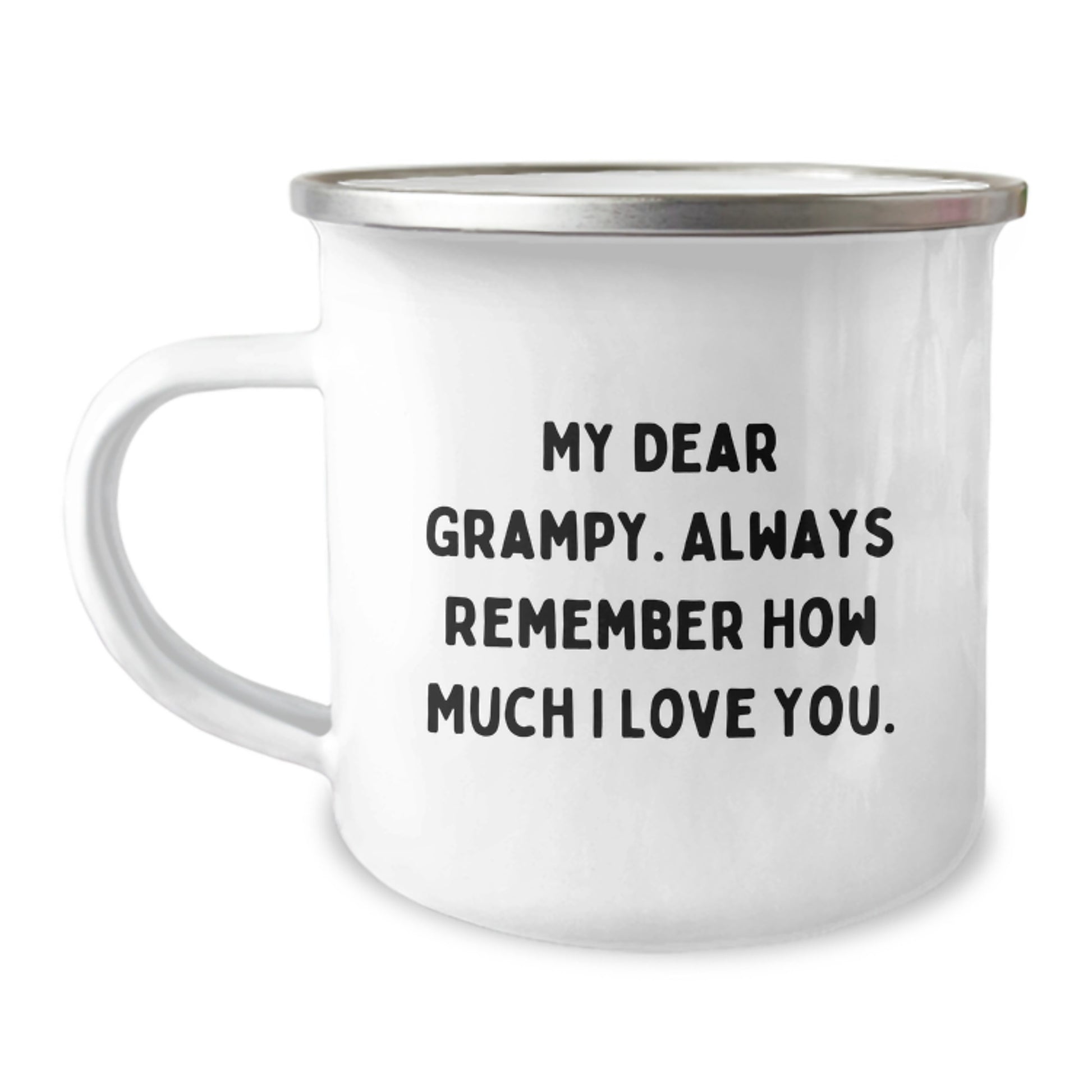 Funny Grampy Gifts from Family - My Dear Grampy Always Remember How Much I Love You, Camping Mug with Enamel Finish for Men, Christmas Unique Presents - Image 1