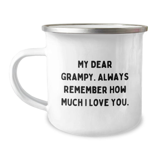 Funny Grampy Gifts from Family - My Dear Grampy Always Remember How Much I Love You, Camping Mug with Enamel Finish for Men, Christmas Unique Presents - Image 1