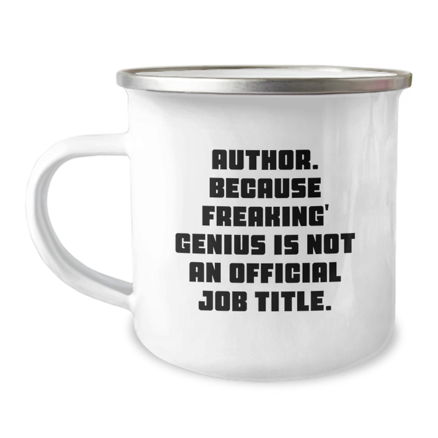 Author genius Inspired Camping Mug, Funny Christmas Unique Gifts from Friends to Family, Men and Women Author Lovers - Image 1