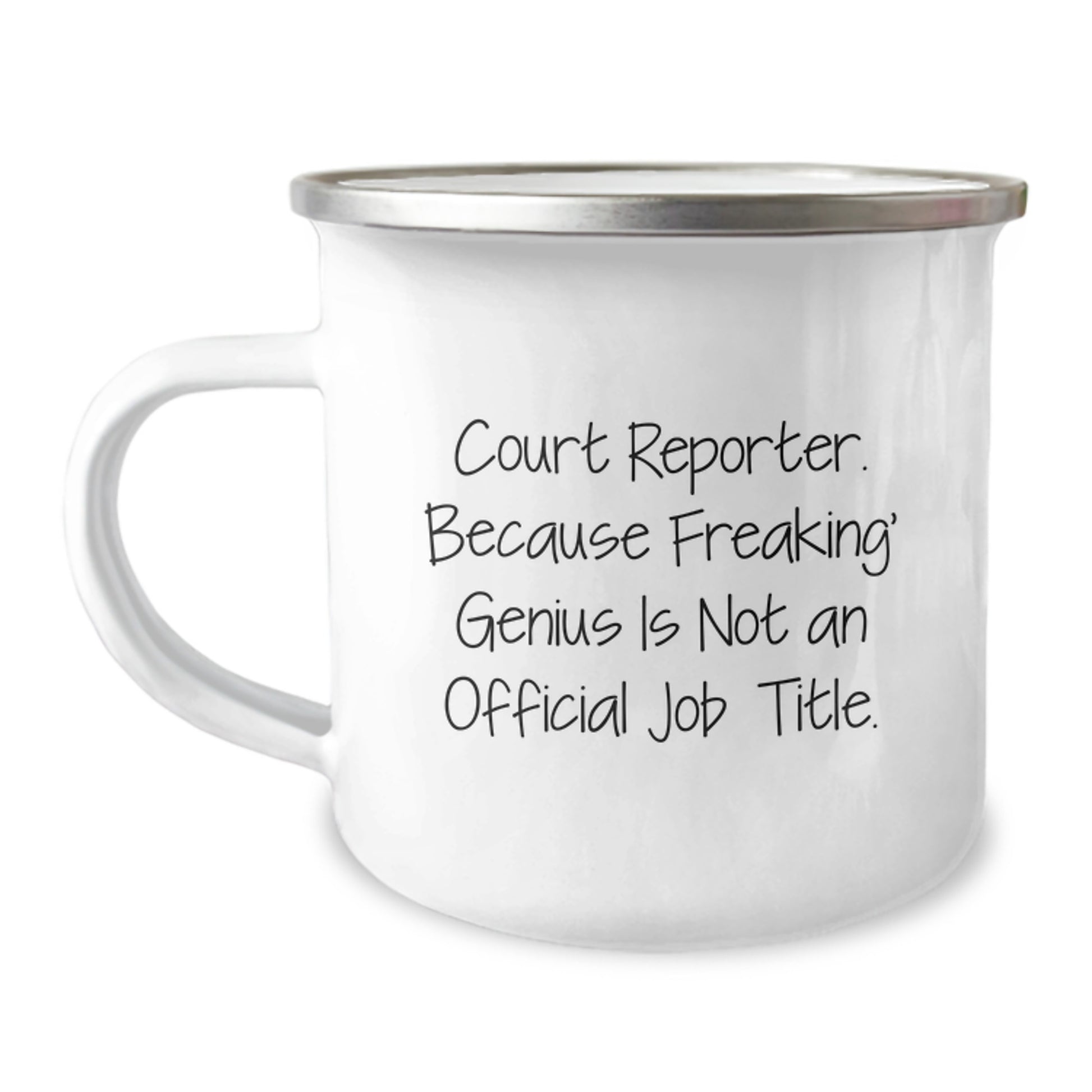Funny Court Reporter Gifts for Men - Court Reporter Camping Mug, Because Freaking' genius Is Not Official, Christmas Unique Gifts from Friends - Image 1