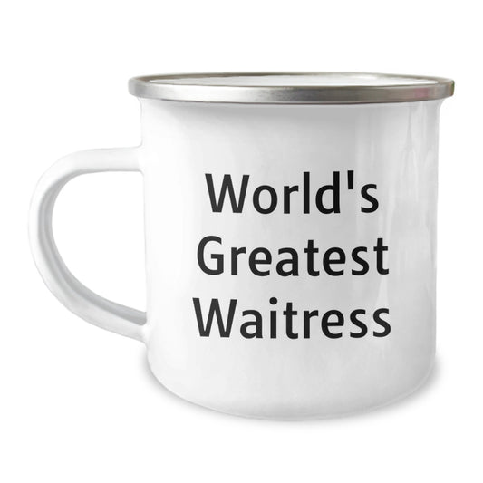 Funny World's Greatest Waitress Gifts for Waitress Valentine's Unique Camping Mug from Friends - Image 1