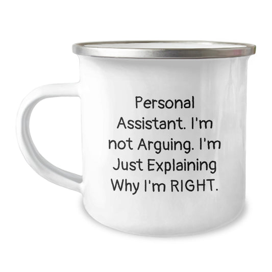 Witty Personal Assistant Camping Mug Novelty for Friends Birthday Gift - Image 1