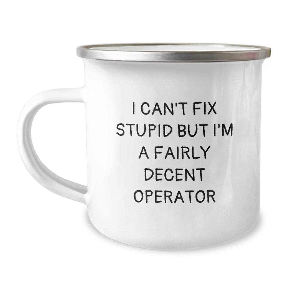 Operator Keepsake Camping Mug for Him Christmas Gift with Enamel Finish - Image 1
