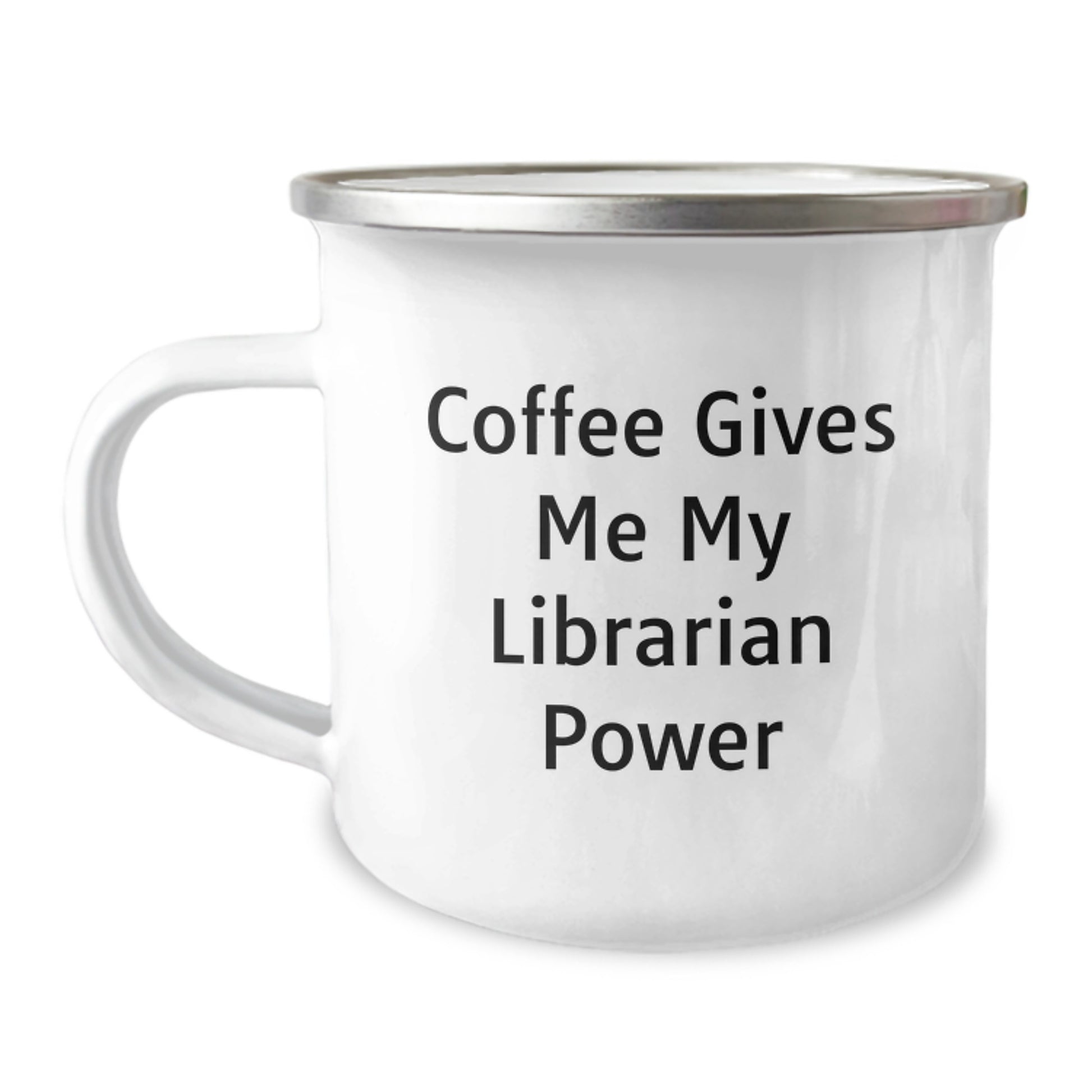 Funny Librarian Gifts, Coffee Lovers' Christmas Unique Gifts, Librarian Camping Mugs 'Coffee Gives Me My Librarian Power' for Librarian Friends and Family - Image 1