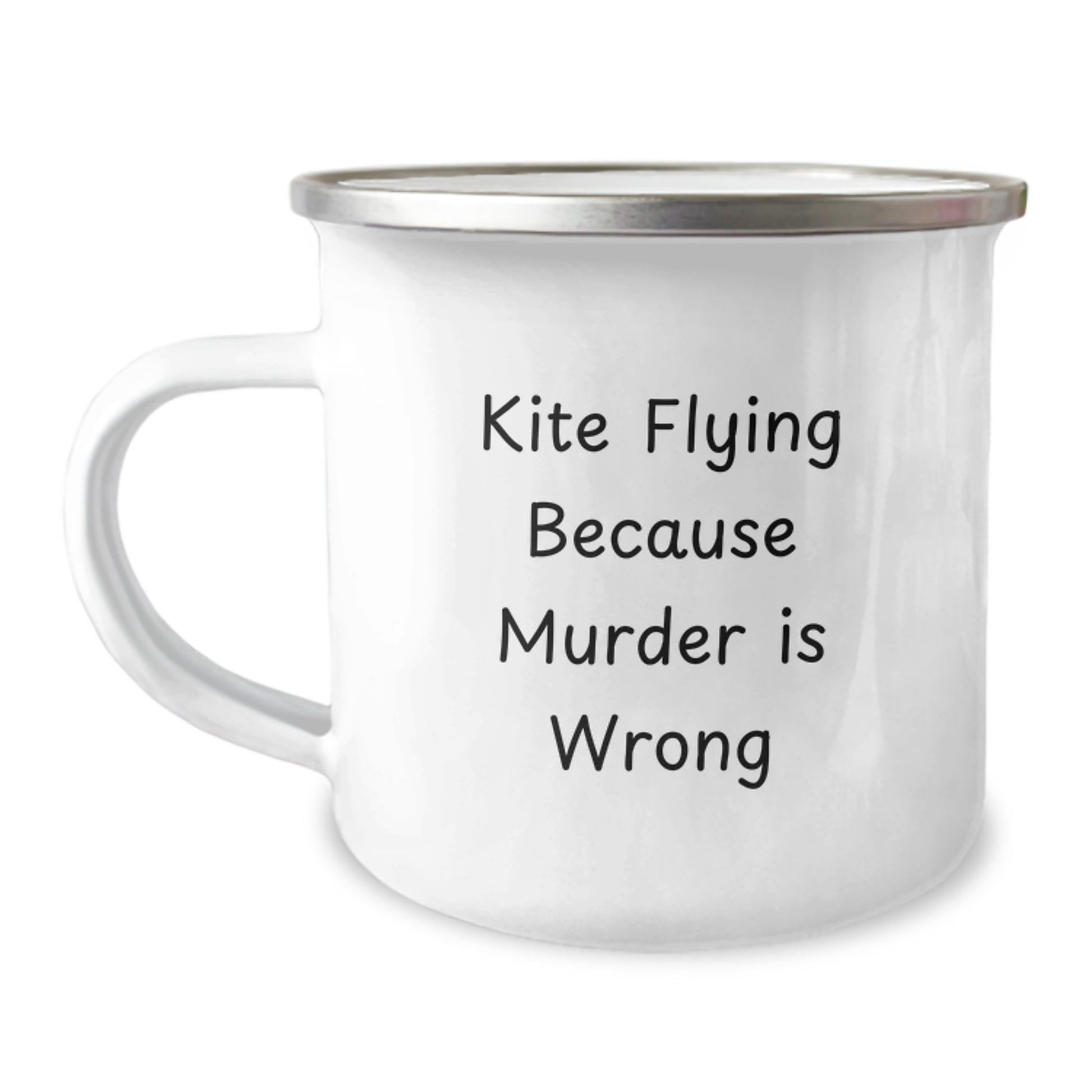 Kite Flying Gifts for Men Funny Camping Mug - 'Kite Flying Because Murder Is Wrong' Christmas Unique Gifts - Image 1