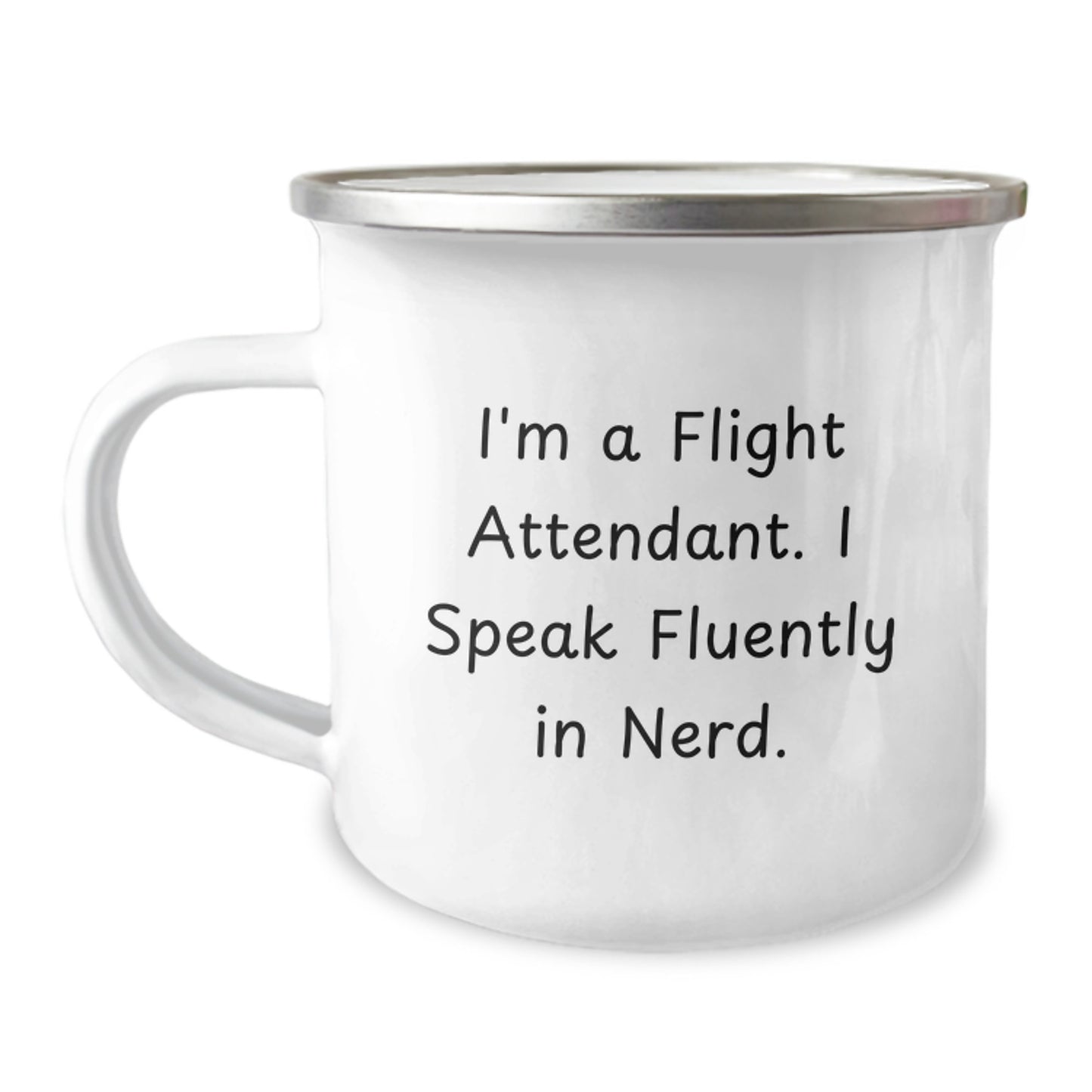 Funny Gifts from Friends for Flight Attendant Love - I'm A Flight Attendant. I Speak Fluently In genius. - Christmas Unique Mugs - Image 1
