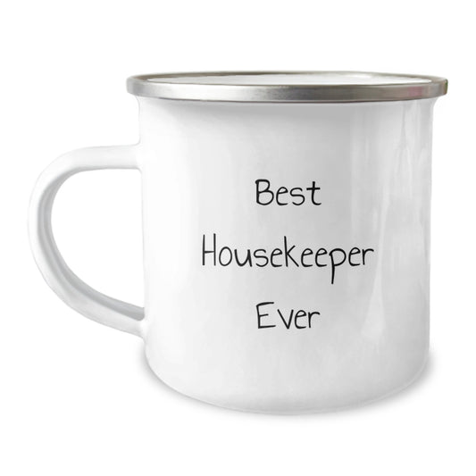 Funny Housekeeper Gifts for Her, Best Housekeeper Ever Quote, Camping Mug for Birthday, Gifts from Family, Housekeeper Appreciation - Image 1
