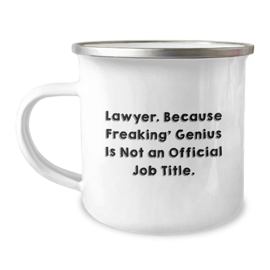 Funny Lawyer Gifts from Men to Friends - 'Lawyer. Because Freaking' genius Is Not An Official Job Title.' Christmas Unique Mug for Lawyer - Image 1