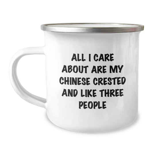 Funny Chinese Crested Dog Camping Mug Gifts for Men from Women on Valentine's - Image 1