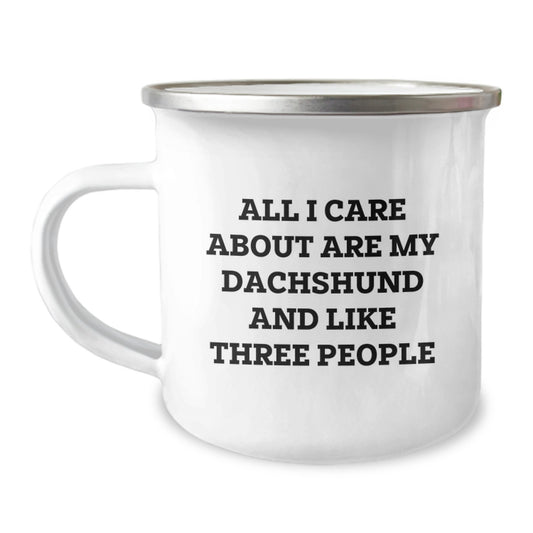 Dachshund Dog Lover Gifts from Men - Funny Camping Mug for Dachshund Dog Owners on Valentine's - Image 1