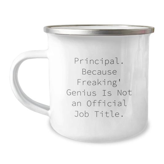 Funny Principal Camping Mug, Birthday Unique Gifts for Principal from Friends, Unique Principal Coffee Mugs for Men - Image 1