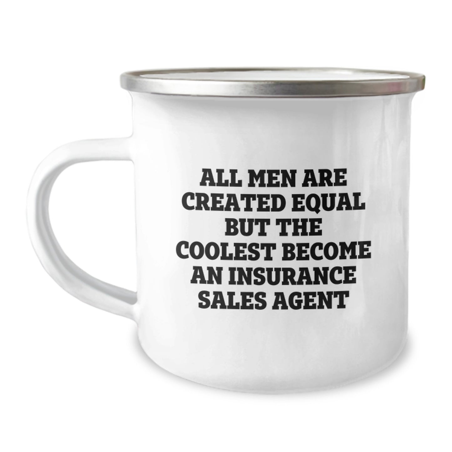 Funny Quote Camping Mug for Insurance Sales Agent Gifts, Gifts from Dad for Insurance Sales Agent on Father's Day - Image 1