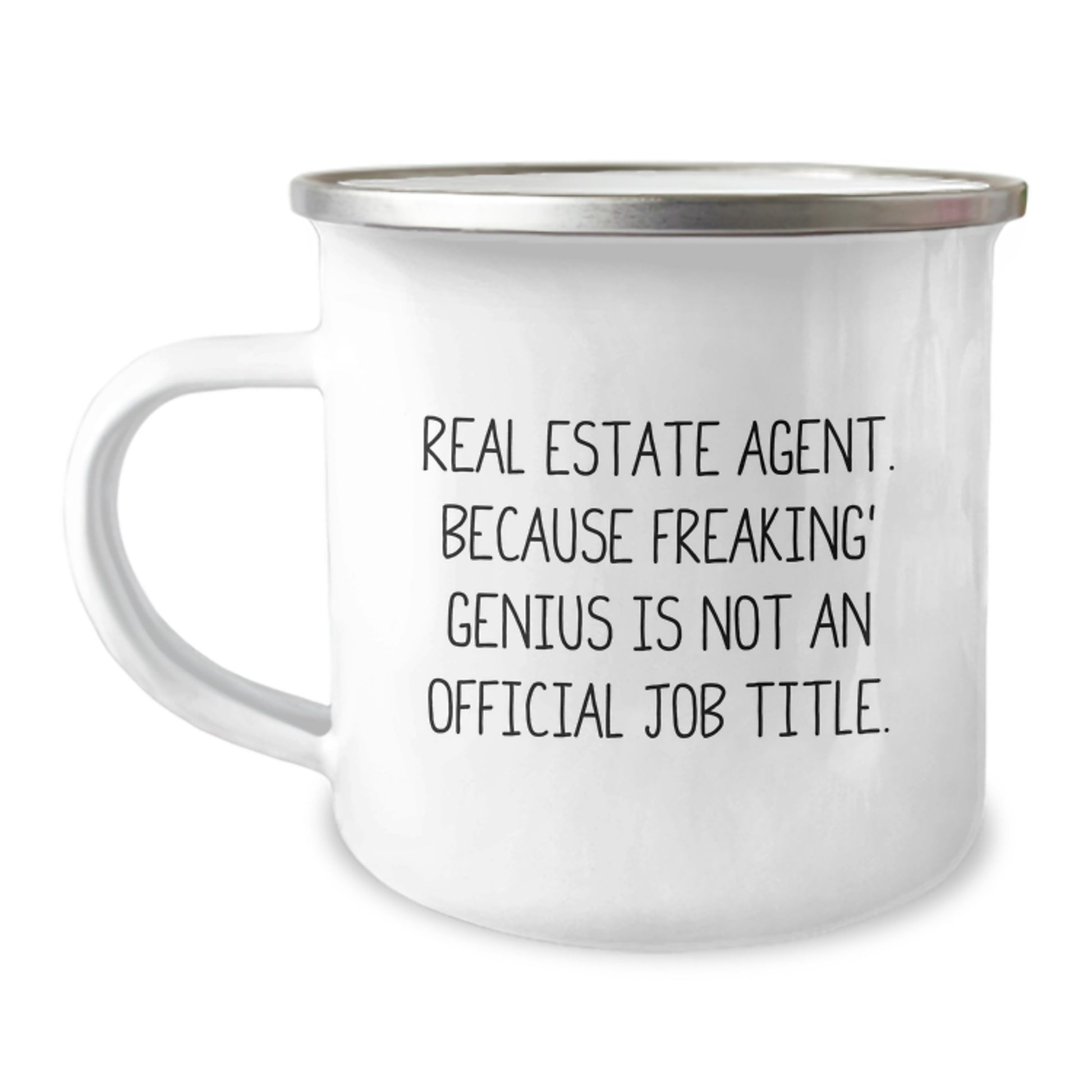 Funny Real Estate Agent Gifts from Men to Women, 'Real Estate Agent. Because Freaking' genius Is Not An Official Job Title.' Christmas Unique Mug for Real Estate Agent Friends - Image 1
