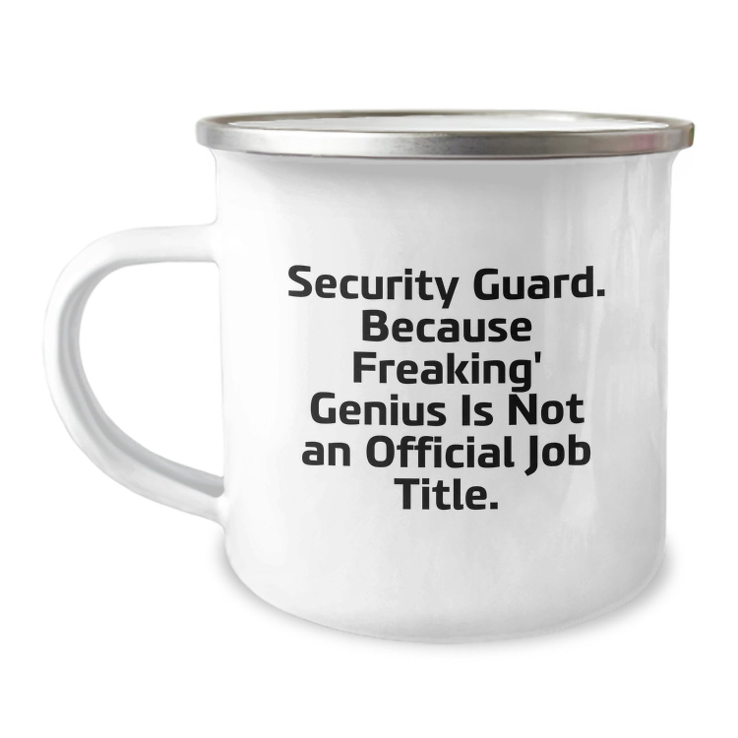 Funny Security Guard Christmas Unique Gifts from Family, Unique Camping Mug for Security Guard, Because Freaking' genius Is Not An Official Job Title. - Image 1