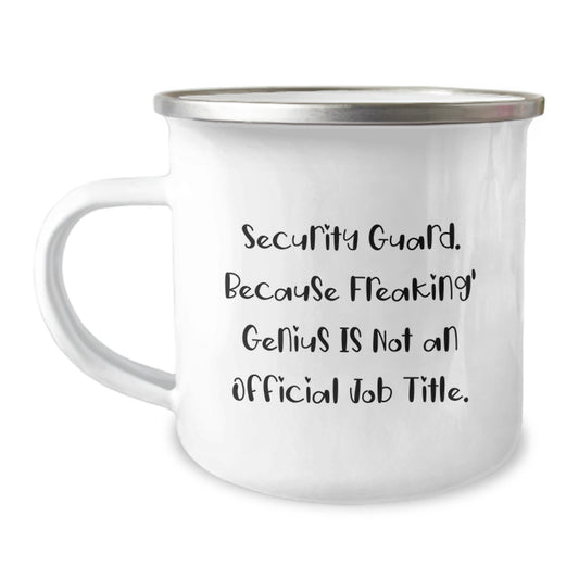 Funny Security Guard Gifts for Men from Friends - 'Security Guard. Because Freaking' genius Is Not An Official Job Title.' Christmas Unique Gifts - Image 1