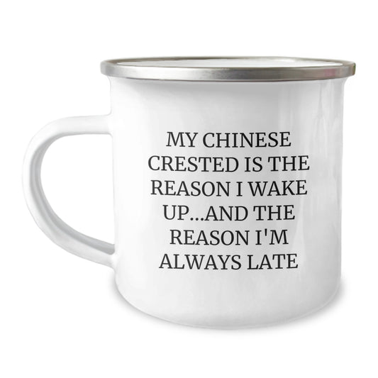 Funny Chinese Crested Dog Camping Mug Gifts for Chinese Crested Dog Lovers, Birthday Unique Gifts from Friends to Family - Image 1