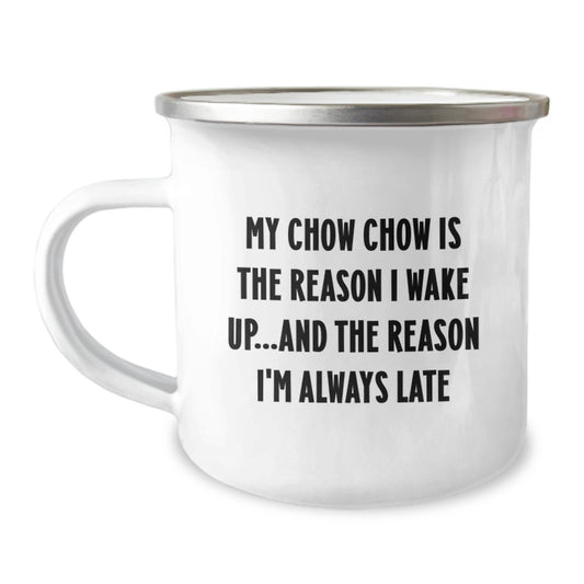 Funny Chow Chow Dog Camping Mug, Gifts from Friends for Chow Chow Dog Lovers, Birthday Unique Gifts - Image 1
