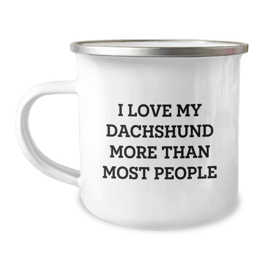 Funny Dachshund Dog Valentine's Gifts from Men to Women for Dachshund Lovers Camping Mug - Image 1