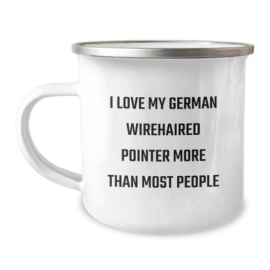 German Wirehaired Pointer Dog Camping Mug, Funny Valentine's Gift for German Wirehaired Pointer Dog Lovers from Friends and Family - Image 1
