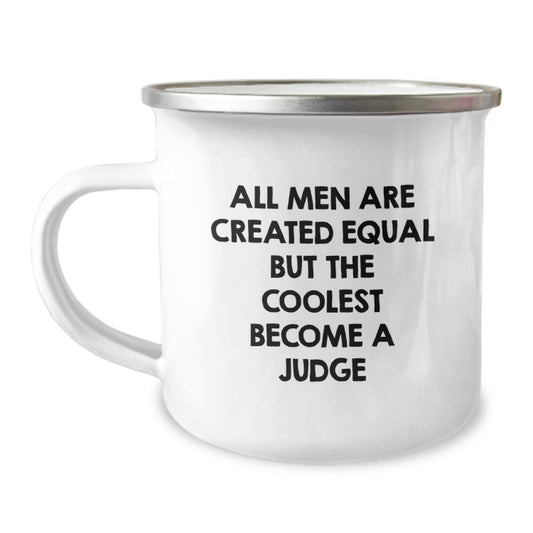 Cute Judge Camping Mug Gifts for Judge from Friends, Funny Judge Quote for Graduation Unique Gifts, Enamel Stainless Steel 12 oz Mug - Image 1