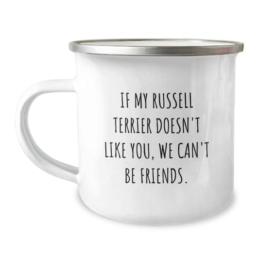Funny Russell Terrier Dog Camping Mug Gifts from Friends, Funny Russell Terrier Dog Quote for Birthday Unique Gifts, Camping Mug Gift for Russell Terrier Dog Lovers - Image 1