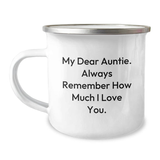 Funny Gifts from Men for Auntie, Cute Camping Mug with Inspirational Quote, Graduation Unique Gifts for Her - Image 1