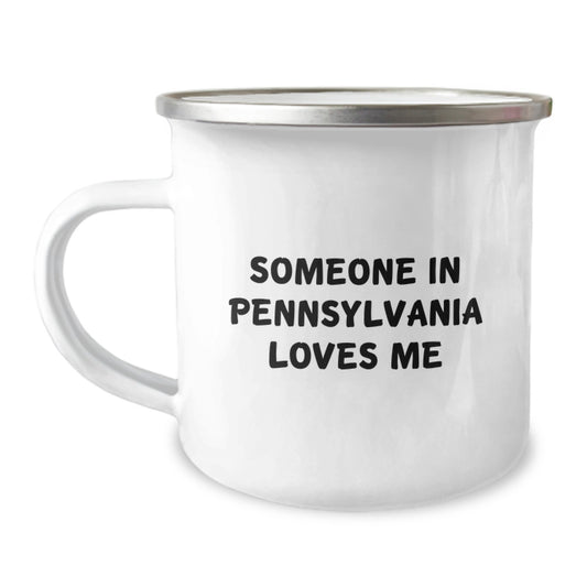 Pennsylvania Gifts from Friends, Funny Camping Mugs for Someone in PA, Birthday Unique - Image 1