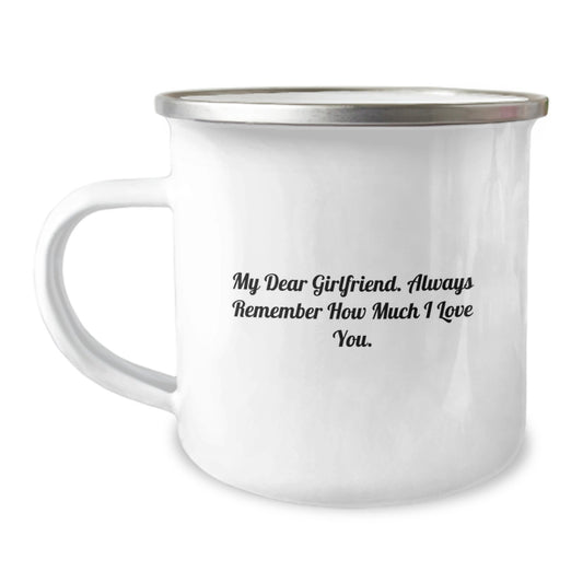 Gifts from Men to My Dear Sweetheart, Funny Camping Mug for Her Graduation Unique Gifts, Stainless Steel with Enamel Finish - Image 1