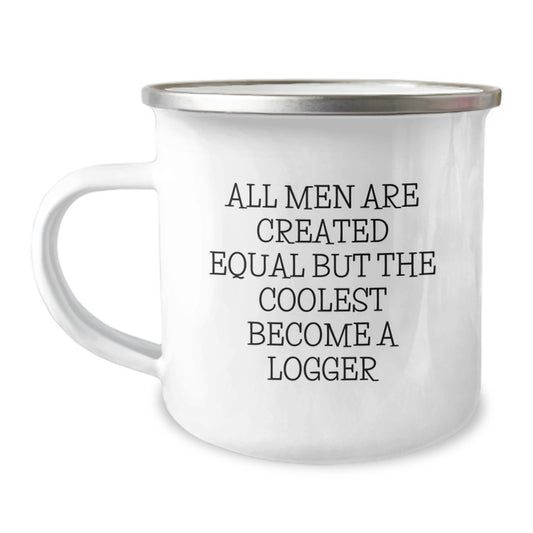 Gifts from Men for Loggers on Valentine's - Funny Logger Gifts, Coolest Become A Logger Camping Mug - Image 1