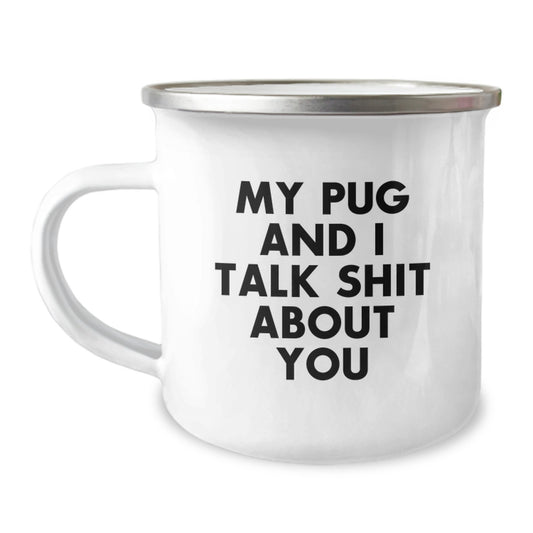 Funny Pug Dog Camping Mugs Gifts from Men to Women Friends Family - Unique Christmas Unique Gift Ideas for Pug Dog Lovers - Image 1