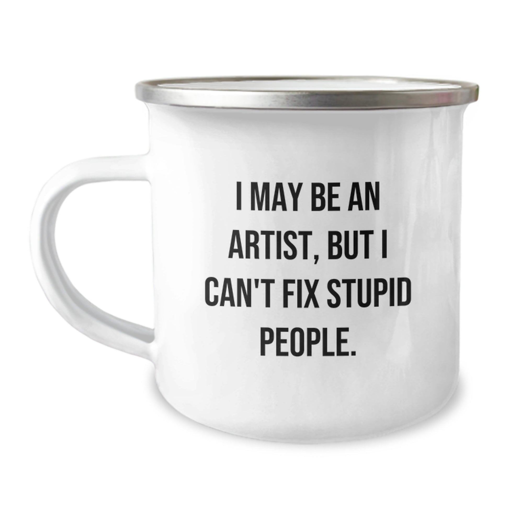 Artist Keepsake Camping Mug for Him Birthday Gift with Quote and Enamel - Image 1